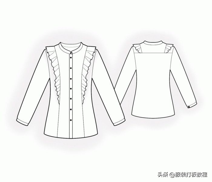 服装设计衬衫款式图,衬衫服装设计效果图