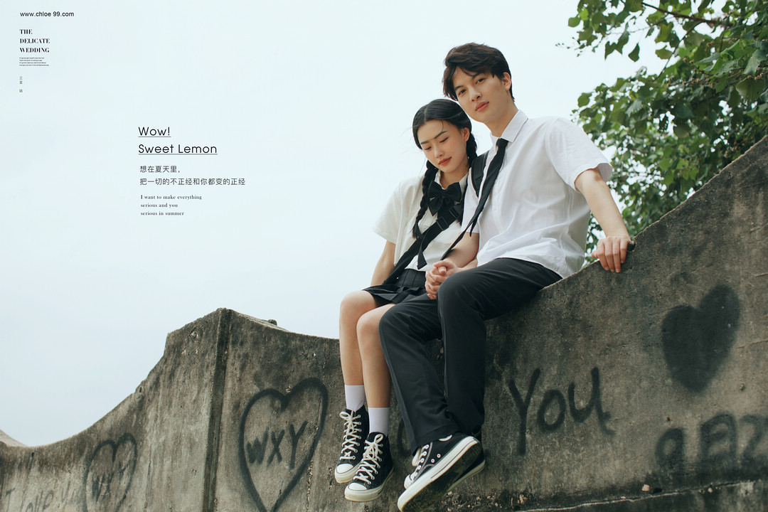 这回拿的是偶像剧男女主剧本，高甜剧情式婚纱照