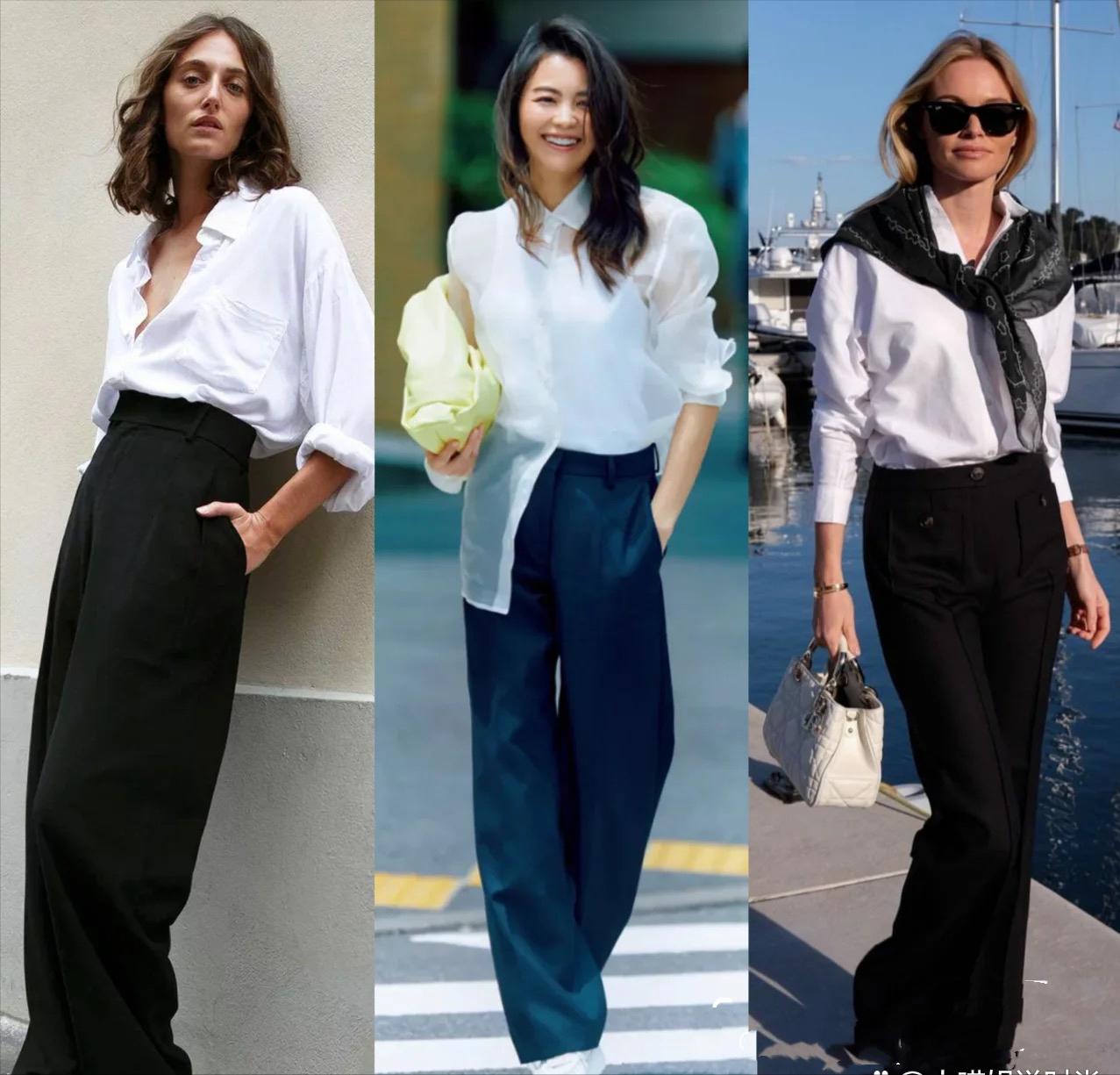 黑裤子和上衣的穿搭,穿搭分享一条黑色裤子的一周穿搭