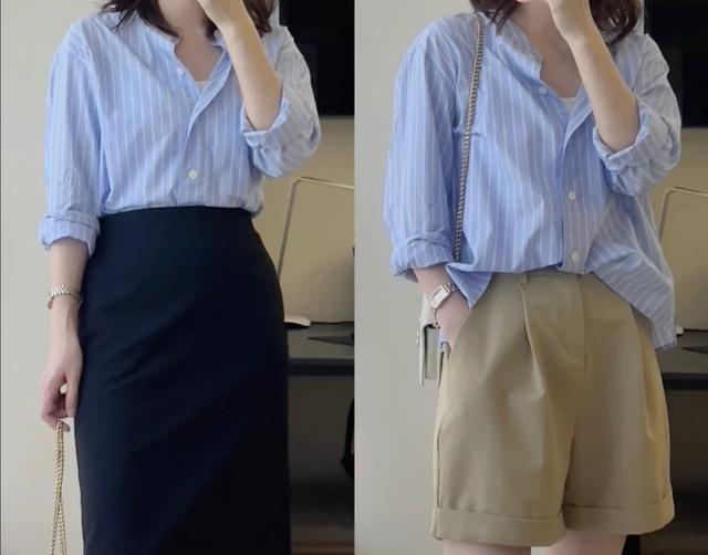 早秋衬衫这样穿简约时髦超撩人,长袖衬衫怎么穿才能更好看