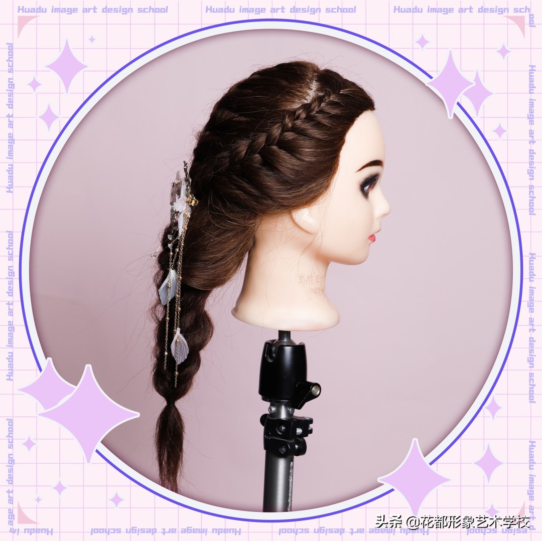 唯美学生编发教程,学化妆学美甲来花都