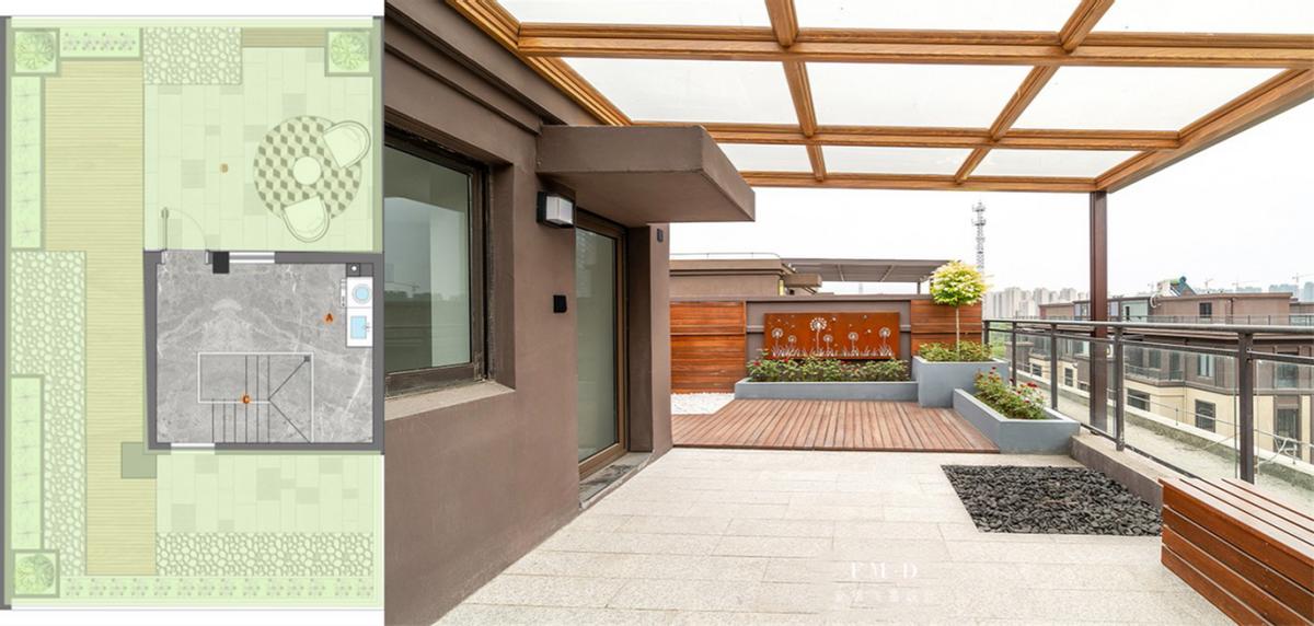 顶楼露台是贴砖好还是塑木地板好,露台花园地板做防腐木还是铺砖好