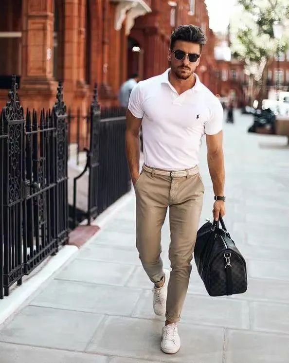 夏季男士polo衫短袖怎么搭配,夏季男士短袖polo衫搭配整套