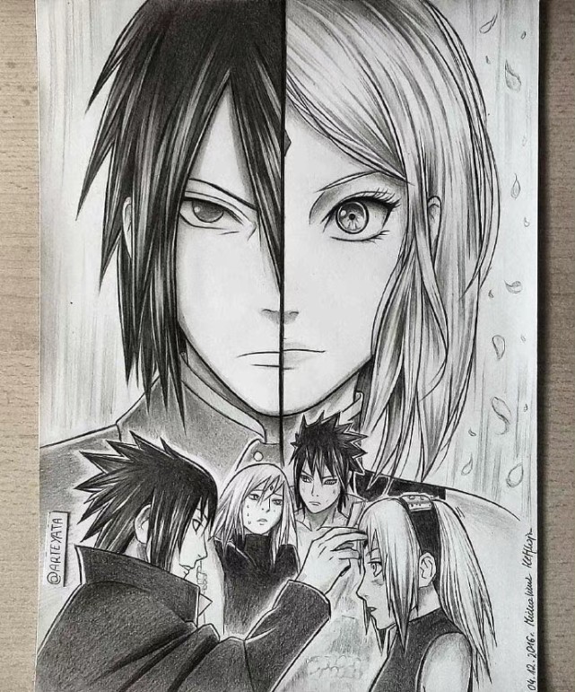 适合临摹的火影忍者图,火影忍者插画图