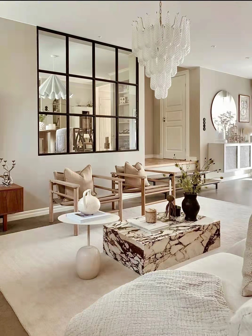 横厅漂亮隔断设计效果图,大横厅阳台客厅一体设计