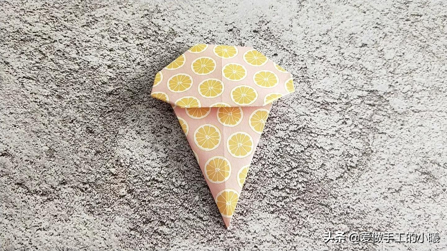 彩纸冰激凌手工超简单,儿童手工折纸冰激凌制作