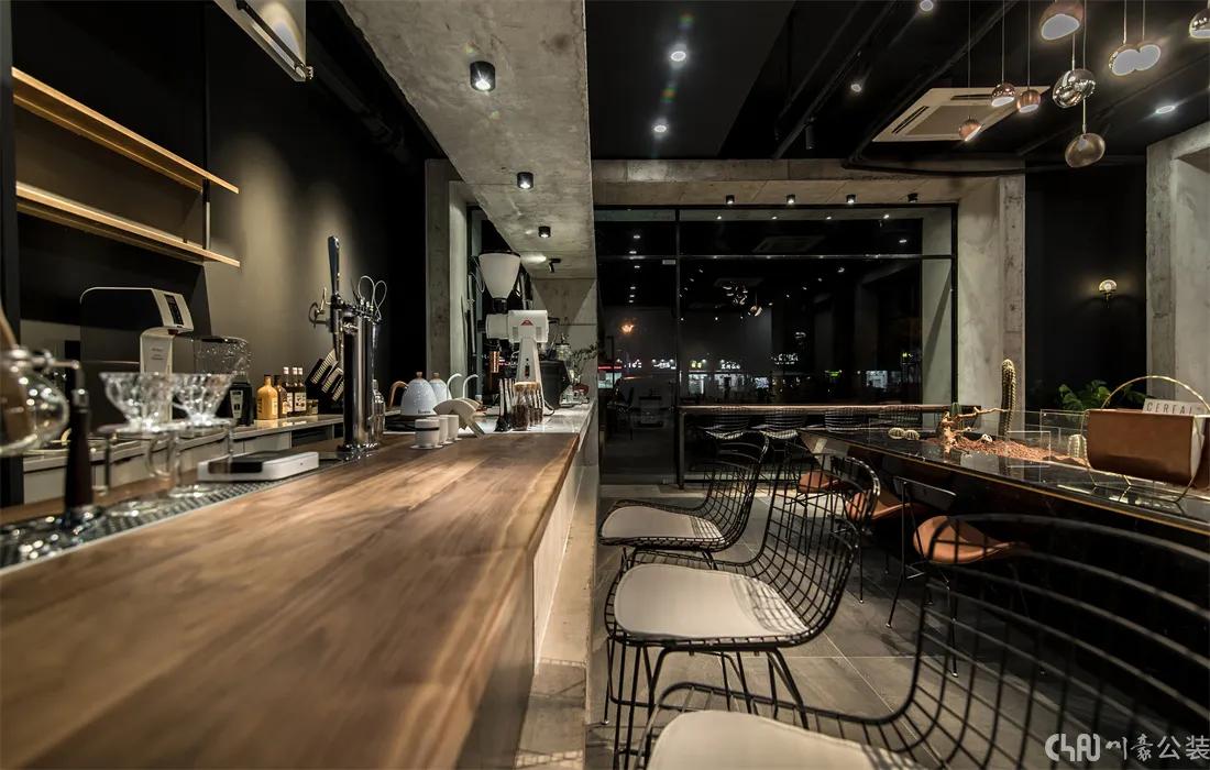 轻奢风咖啡厅设计,极简风咖啡馆装修高级感