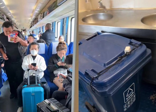 脑洞大开！大学生用垃圾桶当行李箱，既能拉又能装，但有一个缺点