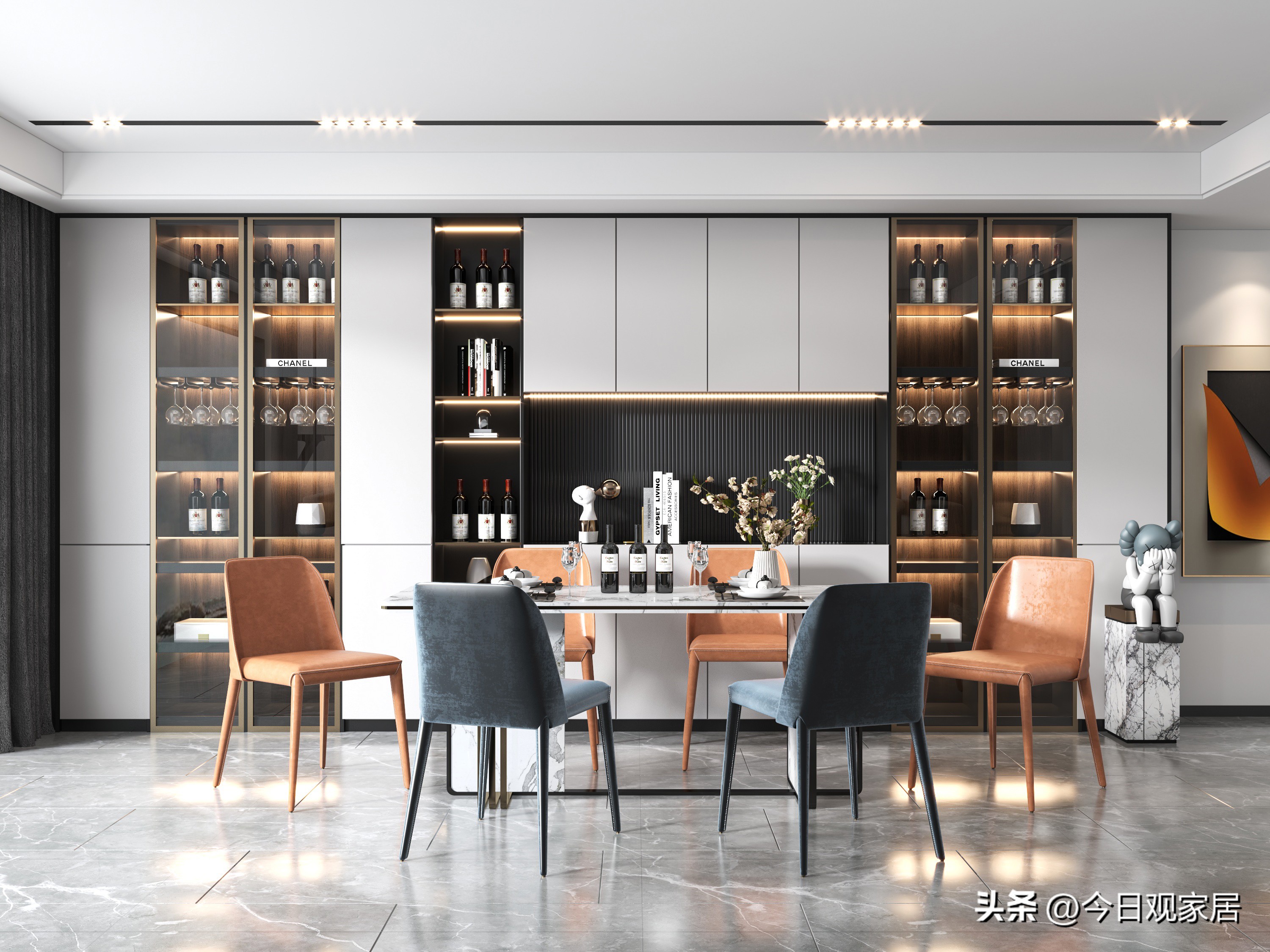 餐厅大圆桌桌面布置创意图片,特色餐厅设计风格大全