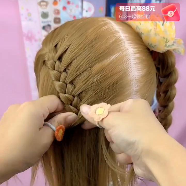 简单好看的编发教程儿童,简单好看的编发教程可以自己编的