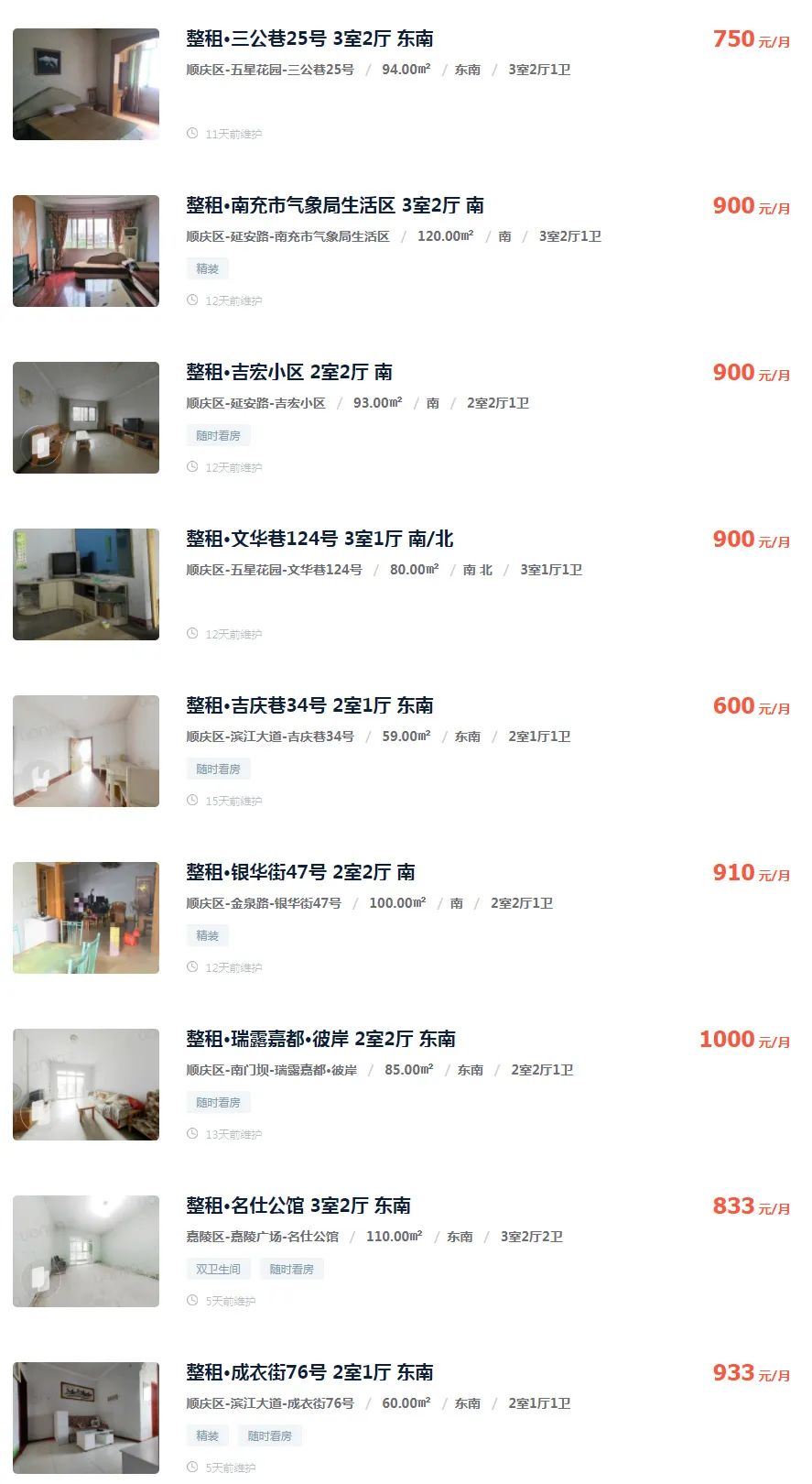 南充租房大概什么价位,南充啥时候租房子最便宜