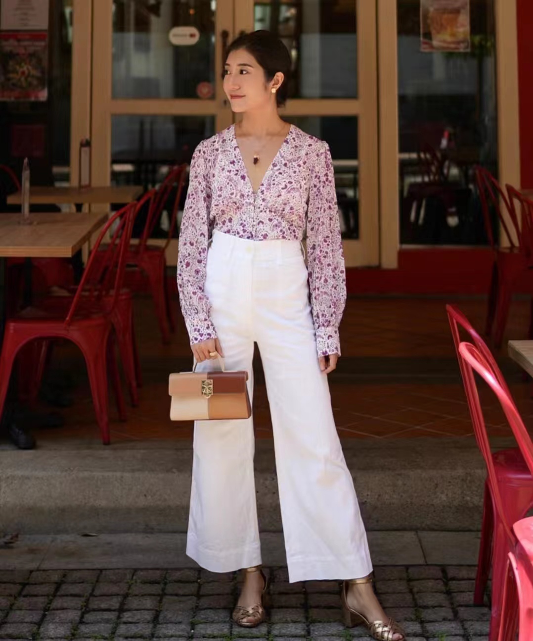 休闲梨形显瘦高腰牛仔阔腿裤,梨形高腰阔腿裤