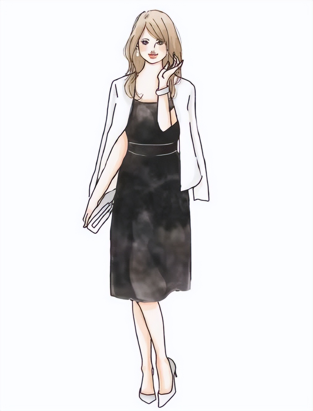 四种不同风格的穿搭手绘,日系手绘风格穿搭