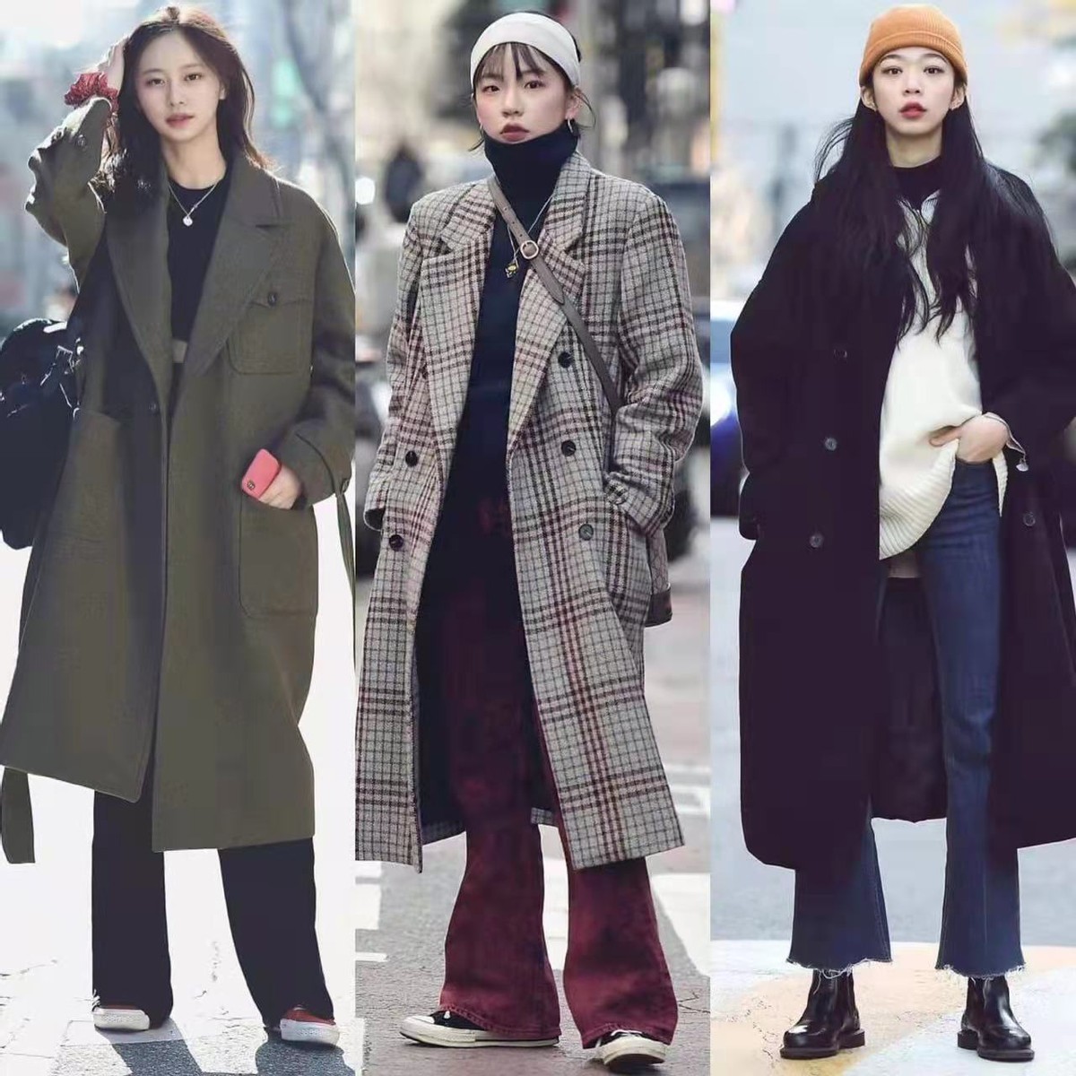 韩国小姐姐穿大衣图片,韩国女明星冬天大衣穿搭