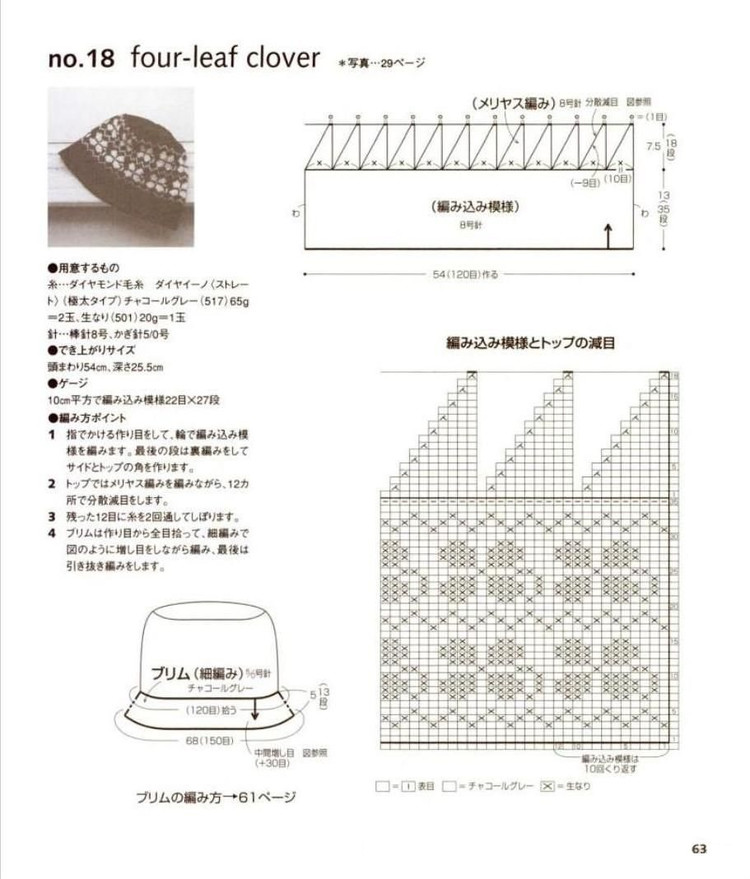 时髦帽子的图解,复古提花帽子图解