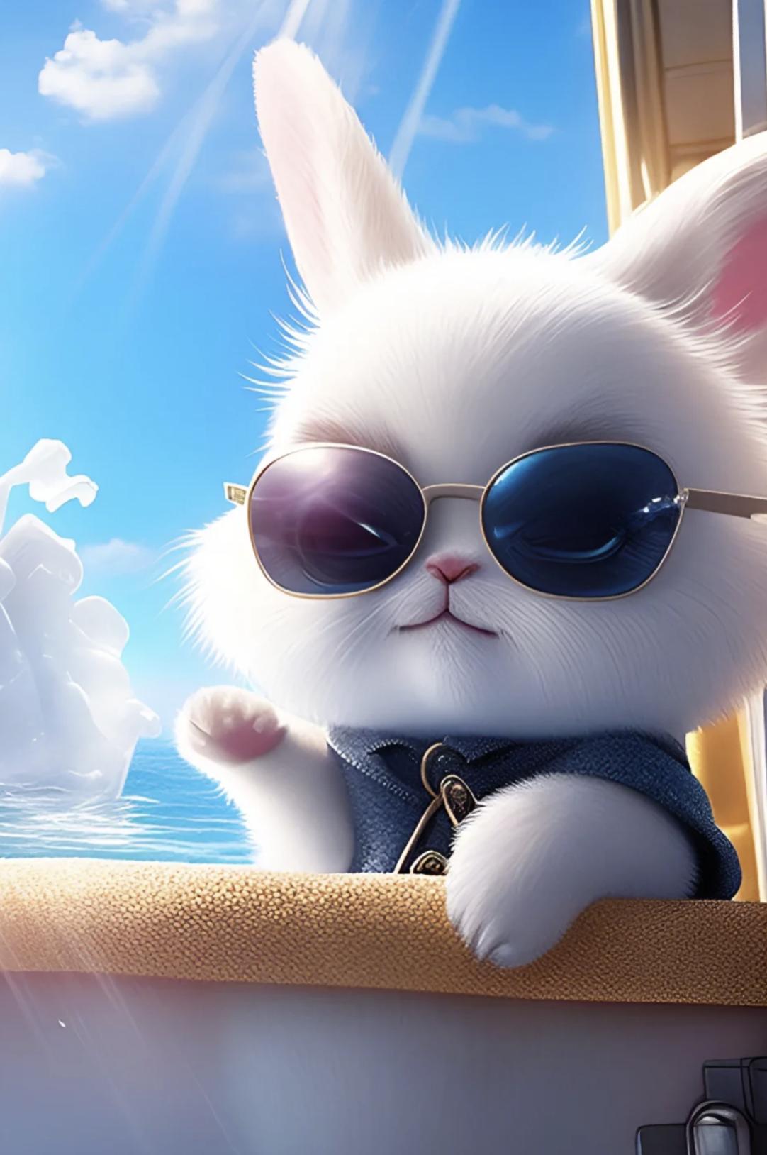 萌到爆可爱壁纸卡通兔,可爱的星空兔兔壁纸图片