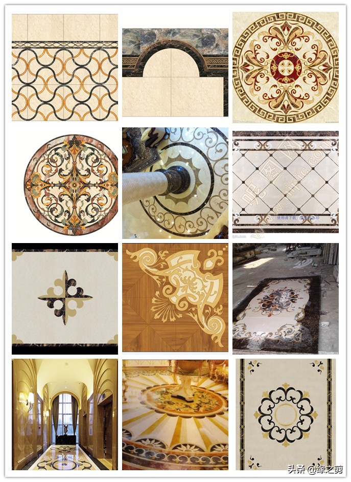 600x1200瓷砖水刀拼花效果图,美式风格水刀拼花图片