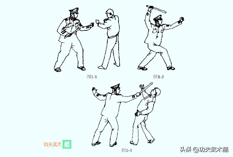 警棍盾牌搏击术讲解视频,警棍格斗式准备动作