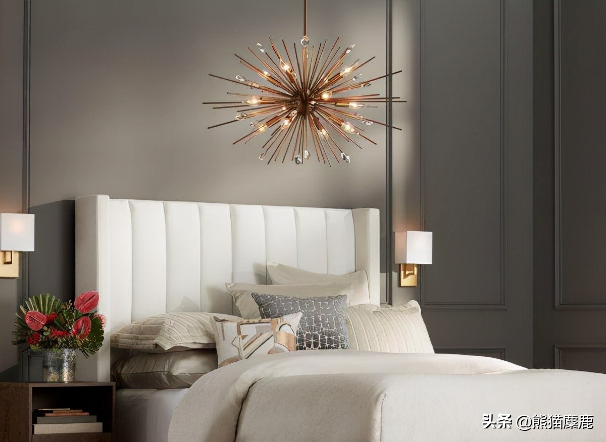 轻奢风进门吊灯效果,卧室吊灯异型灯轻奢风简约大气