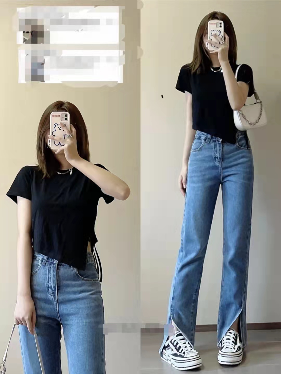 黄色短款短袖搭配什么下身好看,宽松短袖搭配什么下身好看