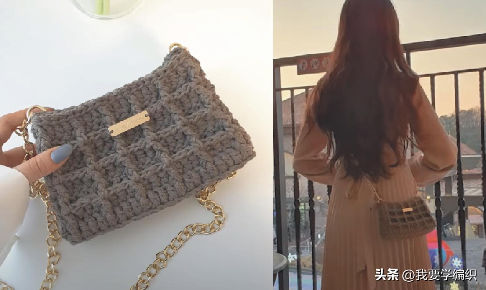 斜挎迷你小包的钩织,钩小包教程斜挎包