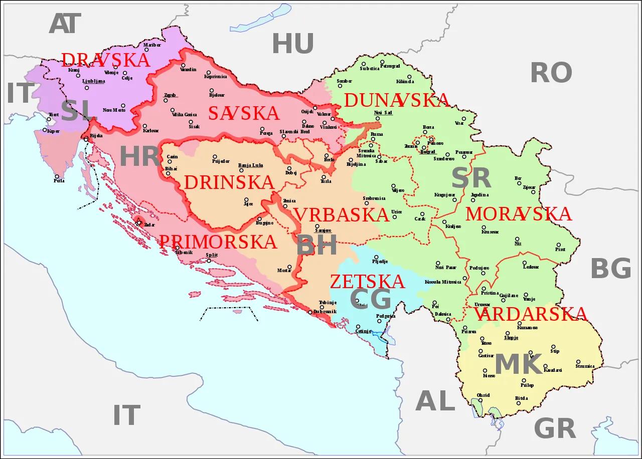 南斯拉夫对比苏联,南斯拉夫对比现今地图