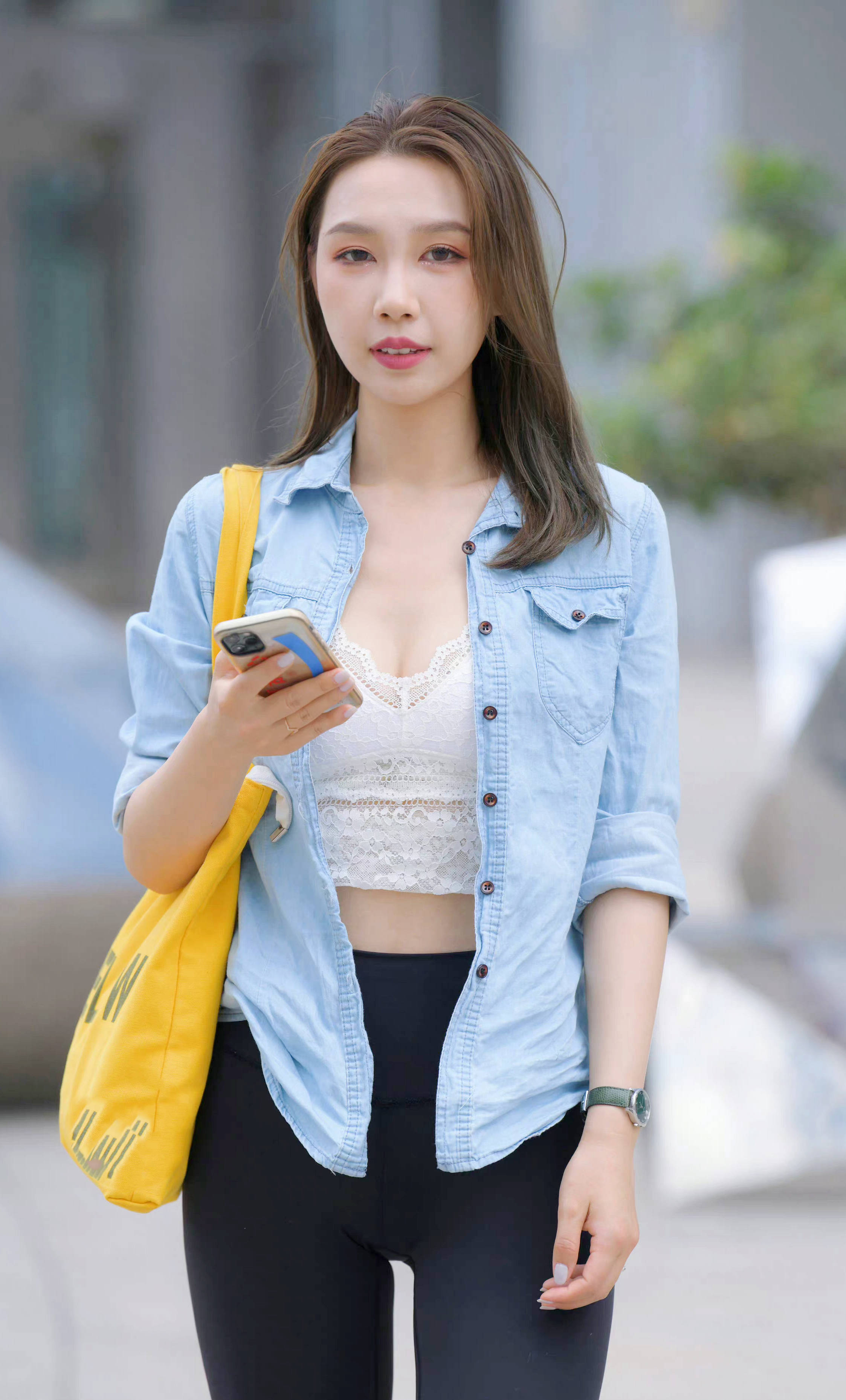 娇小女生穿搭系列,高个子女孩休闲裤搭配