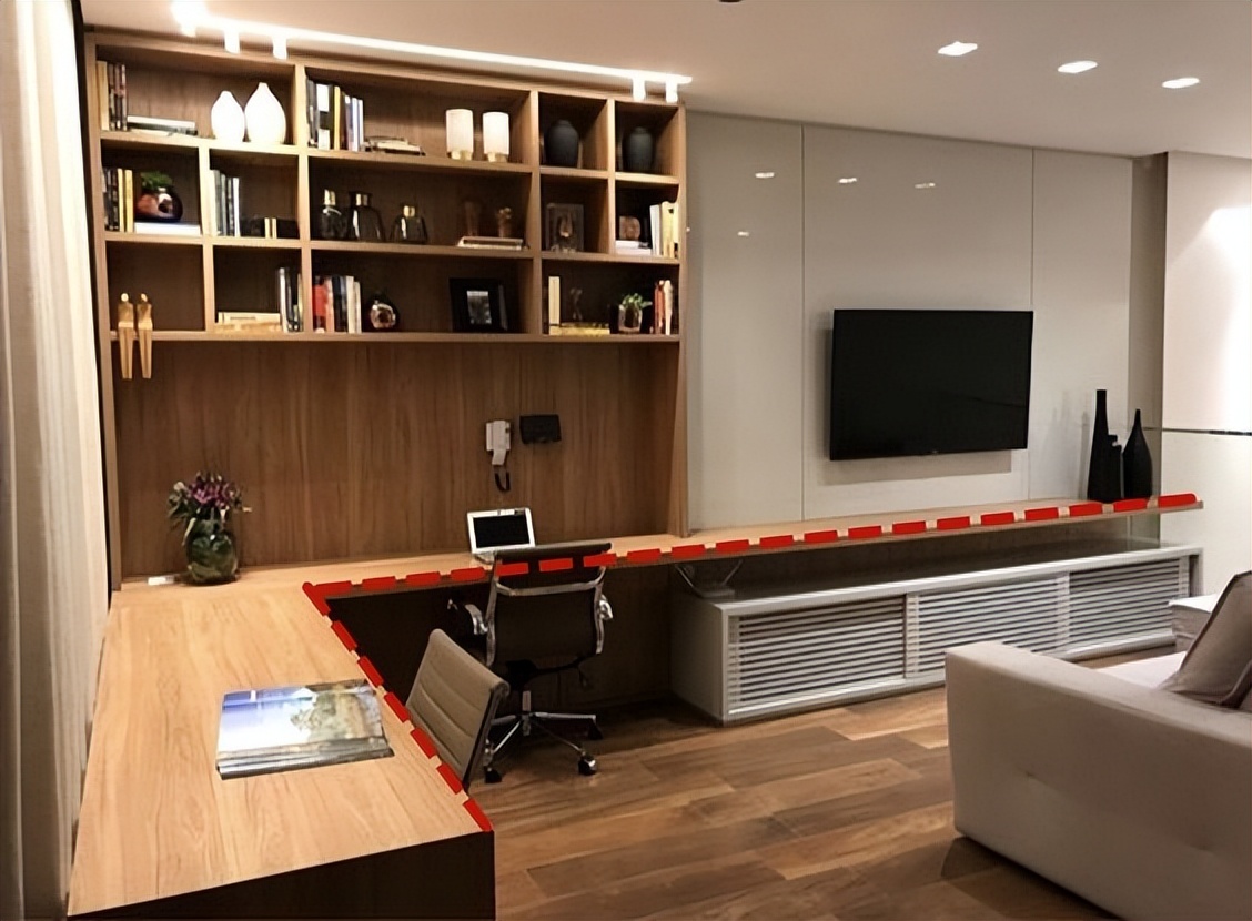 如何在小户型客厅设计书桌,小户型电视柜当书桌