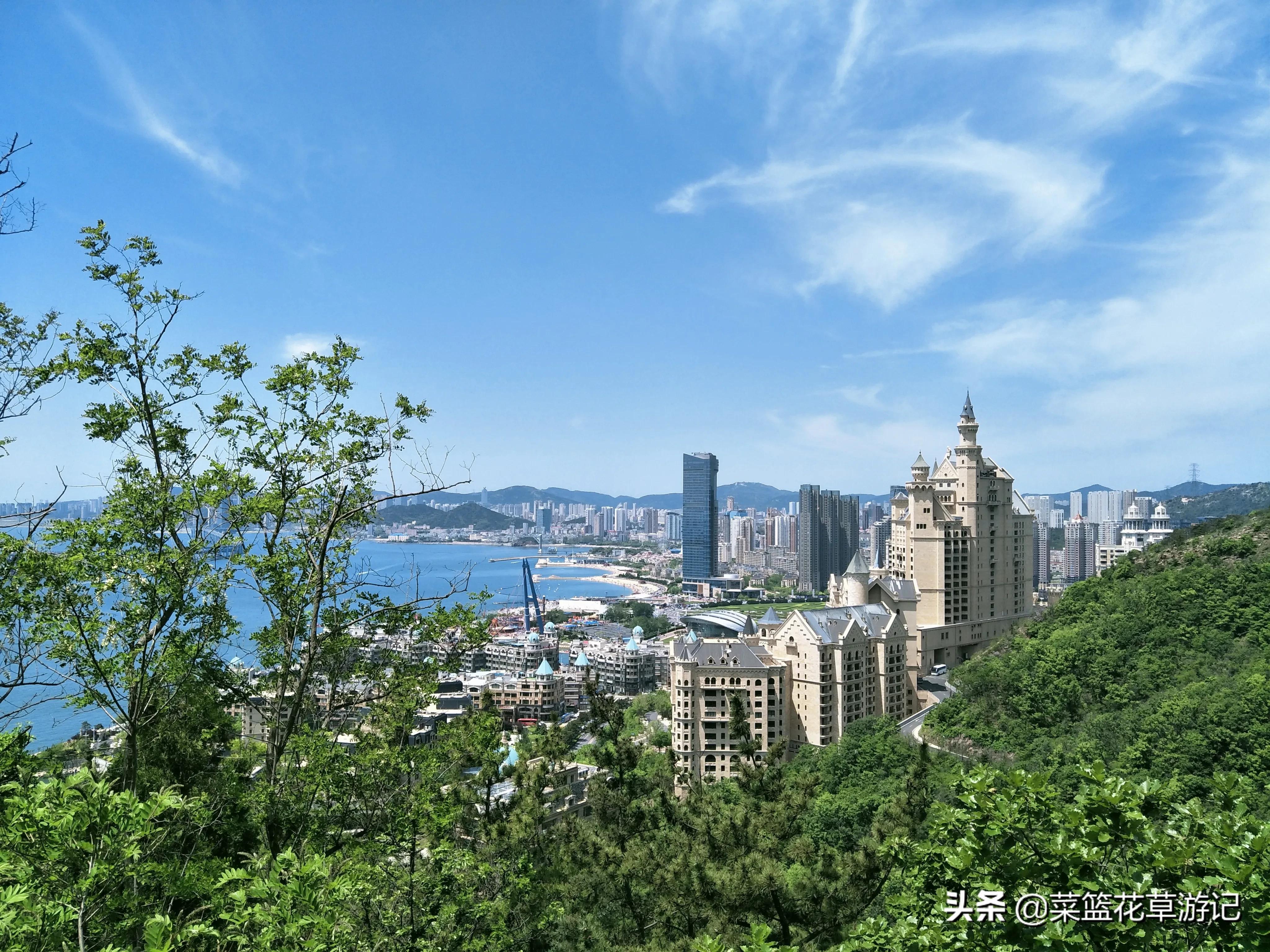 夕阳西下大连跨海大桥最佳观景地,大连莲花山观景台跨海大桥视频