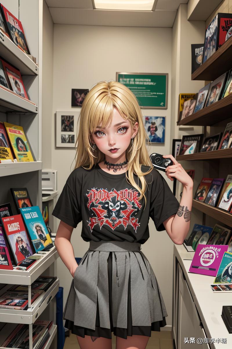 第99+篇AI音像店少女日常工作，卖盘，卖光盘