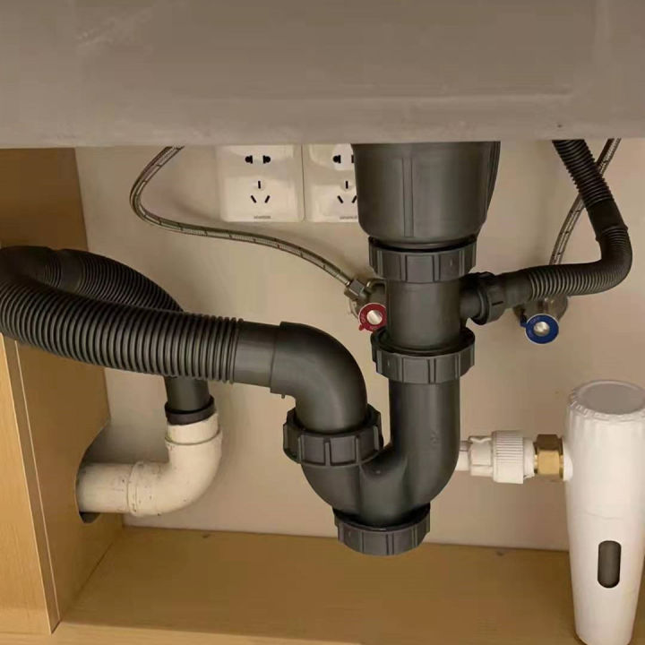 厨房洗菜盆水管预留高度尺寸图,厨房洗菜盆下水管位置装偏了