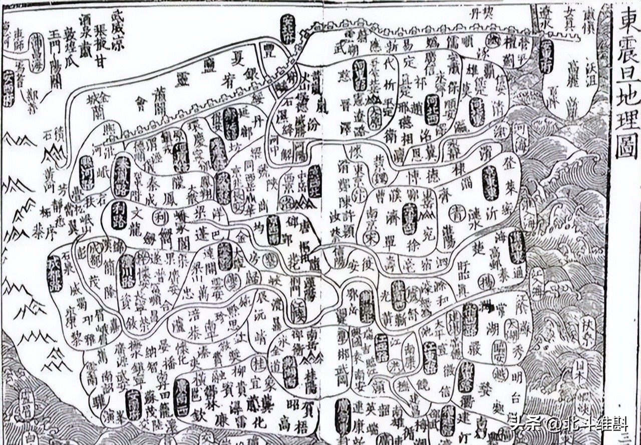 宋朝地图绘画方法图,宋朝世界地图全貌手绘