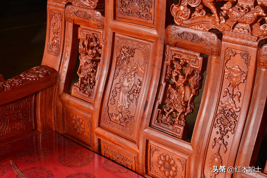 大富贵的缅甸花梨13件套值多少钱,缅甸花梨手工雕刻十三件套