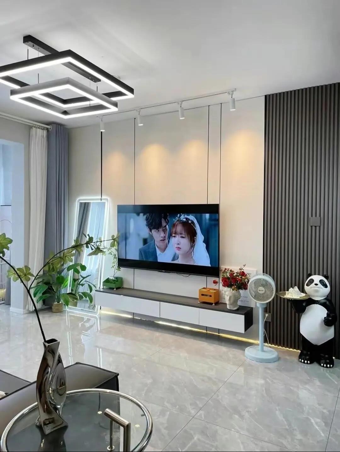 钛金条电视背景墙,电视背景墙20款壁画