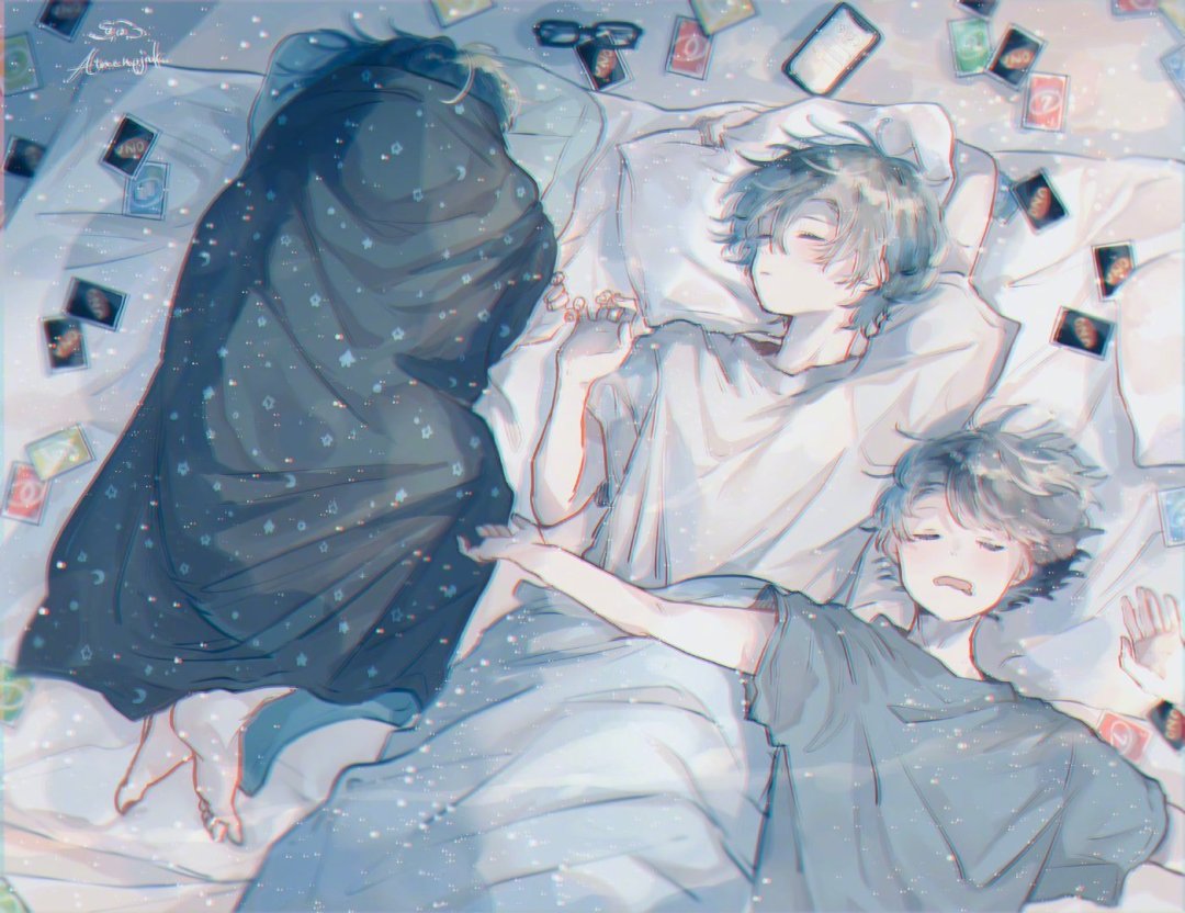 颜色丰富明亮吸引人的治愈系插画,蓝色星空插画