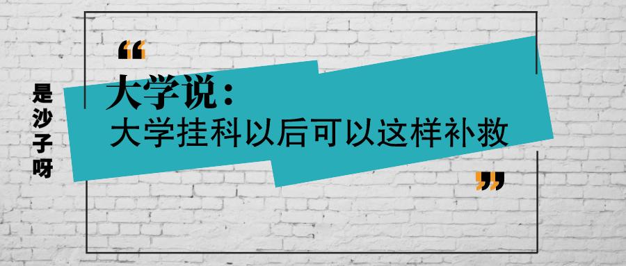 大学说：大学挂科以后可以这样补救