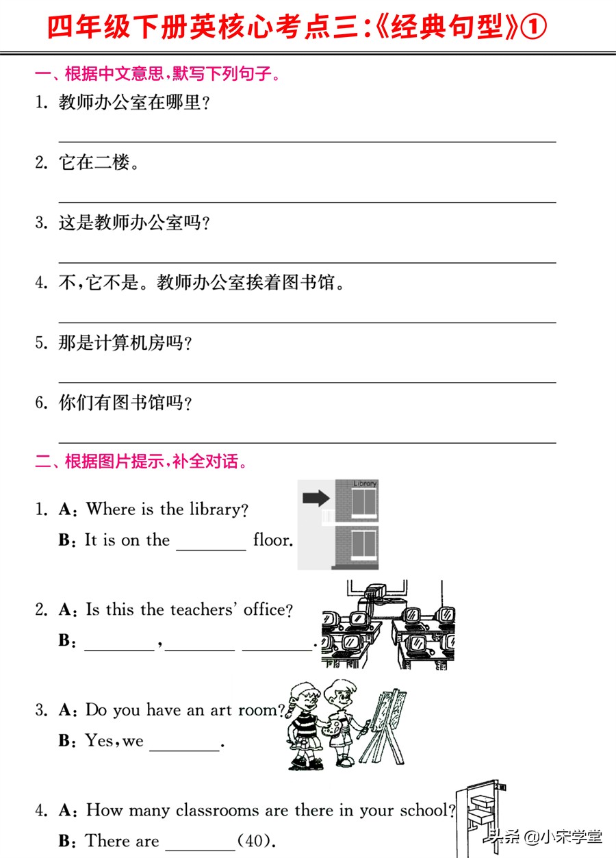 四年级上册英语第六单元重点句型,四年级下册英语重点单词知识归纳