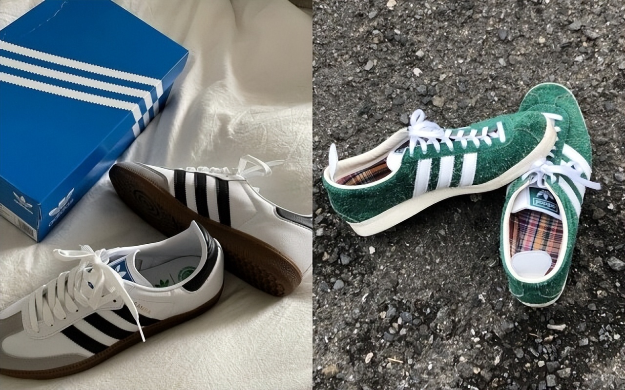 adidassamba鞋网红,adidas复古板鞋橄榄绿