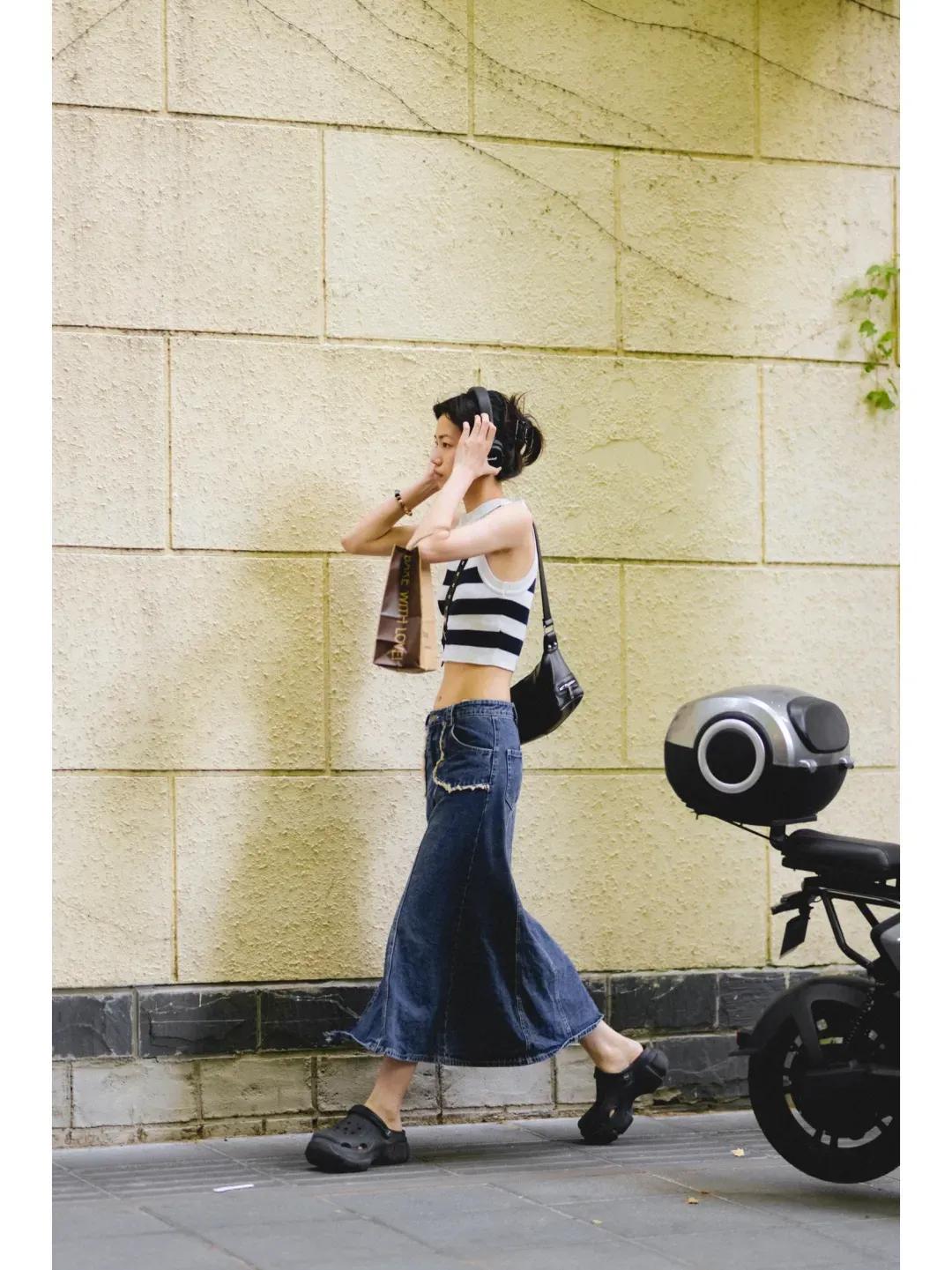 复古低腰裤直筒裤穿搭,时尚裤腰舒适有型