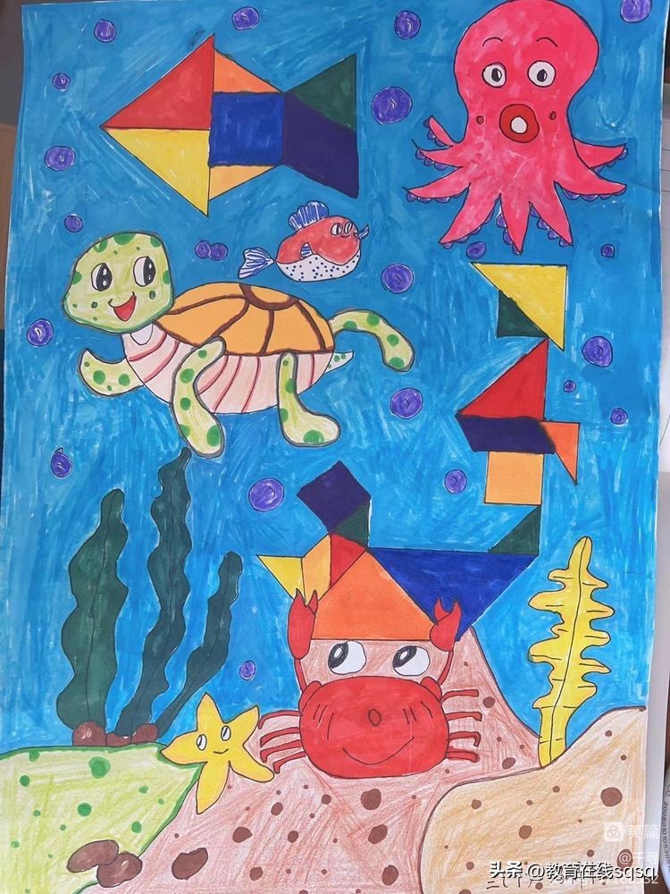 七巧板拼图美丽校园,七巧板拼贴画一年级