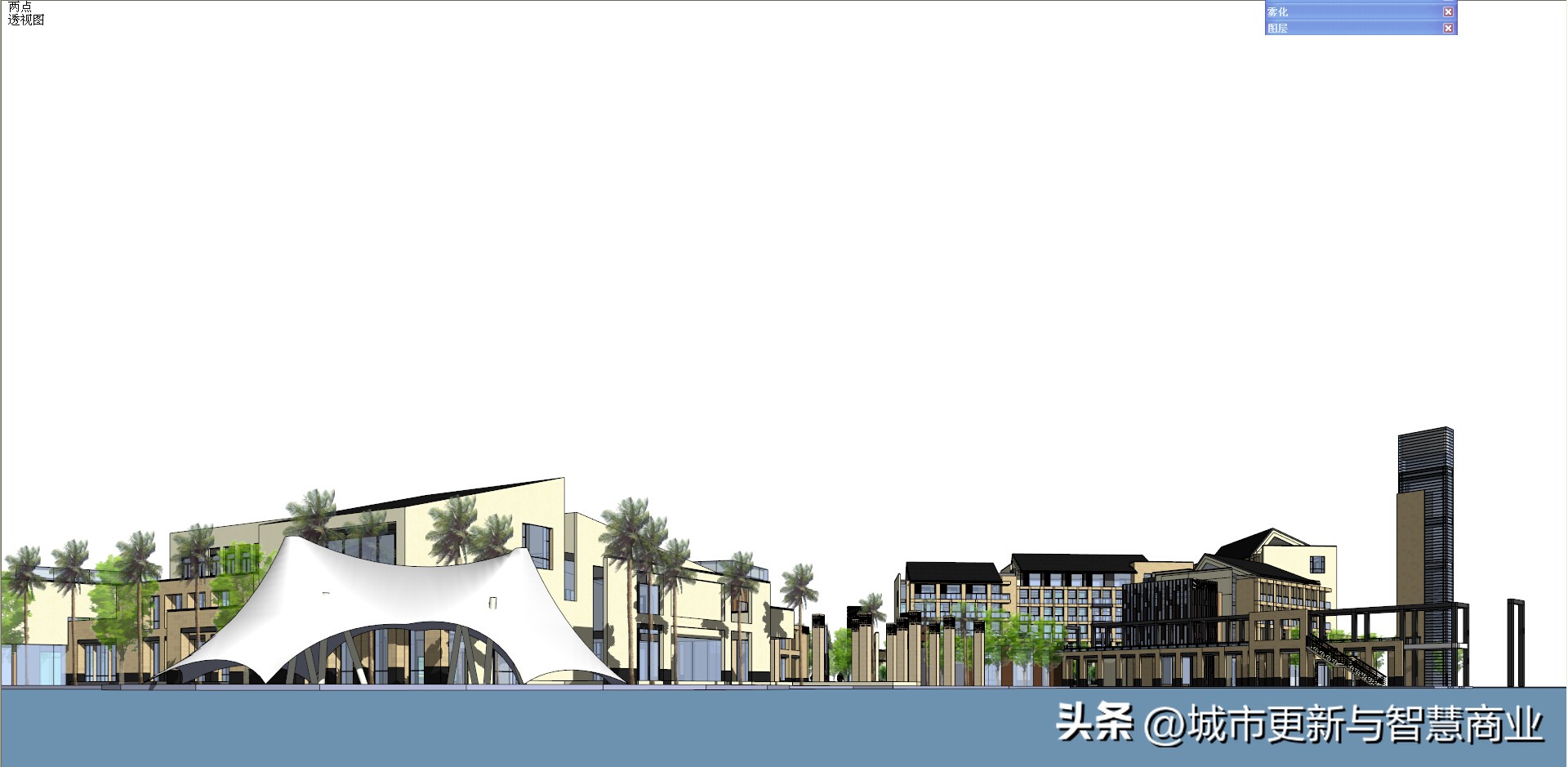 苏州商业街su模型,休闲商业广场su建模图