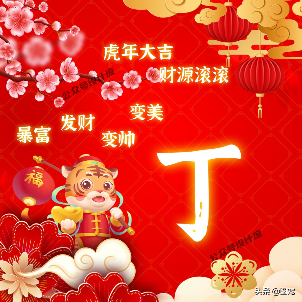 2023姓氏头像最新款虎年大吉,2022虎年姓氏头像好运霸气