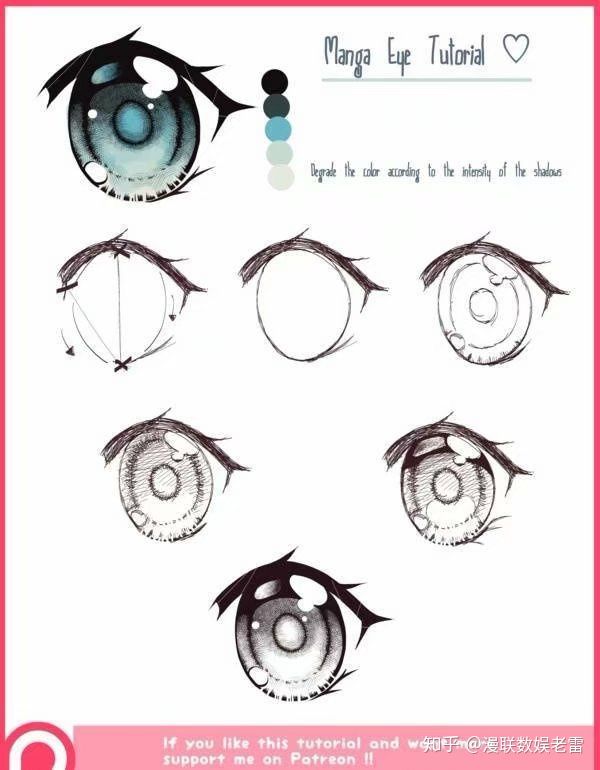动漫古代美女的眼睛素描怎么上色,漫画教学入门零基础学画眼睛视频