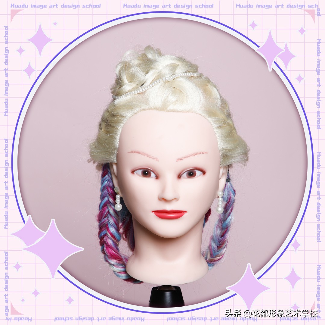 唯美学生编发教程,学化妆学美甲来花都