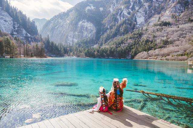 冬日九寨童话世界,九寨沟翠海蓝冰