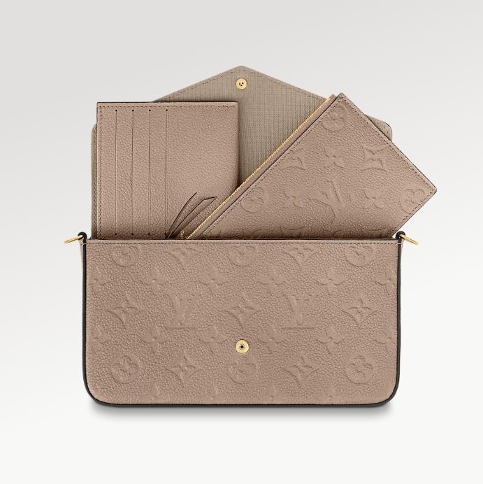 lvpochettefelicie链条包上身图,lvflore花朵链条包新款