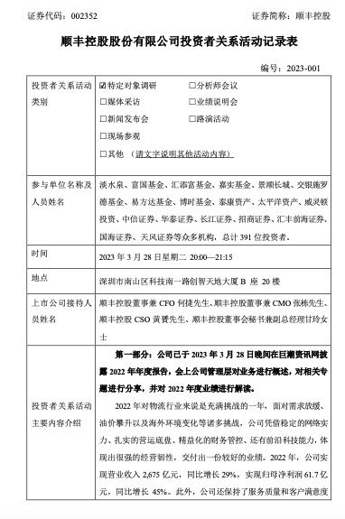 顺丰控股的业务量排名第几,顺丰控股一季度业务量